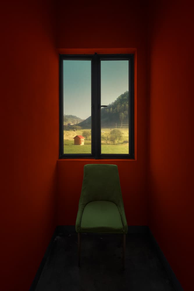 Green Chair Country View by Xiaopeng Guan — canvas wall art