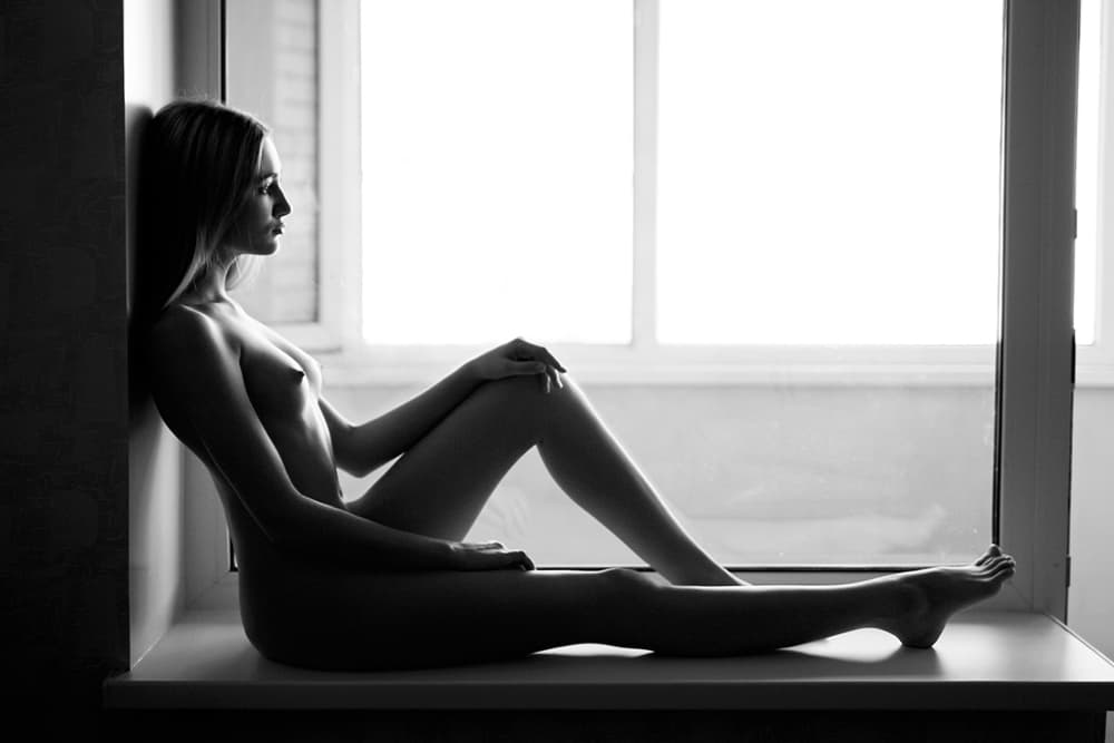 Pensive Nude Silhouette by Mikhail Faletkin — canvas wall art