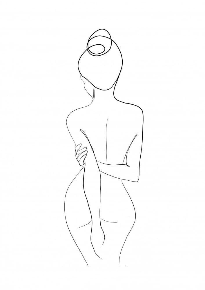 Graceful Woman Line Art by Lila & Lola — canvas wall art