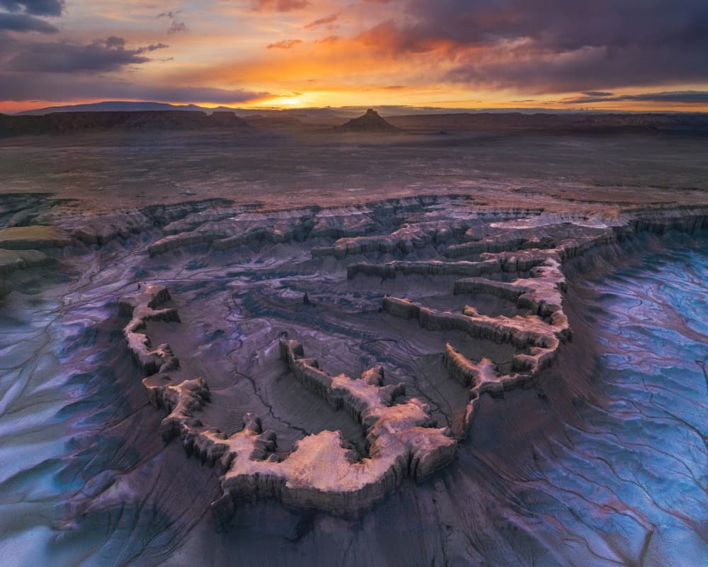 Otherworldly Badlands Sunset by Chao Feng 天馬 — canvas wall art