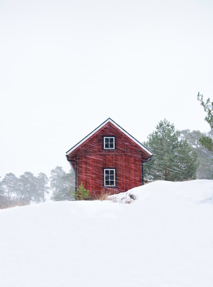 Peaceful Winter Cabin by Christian Lindsten — canvas wall art