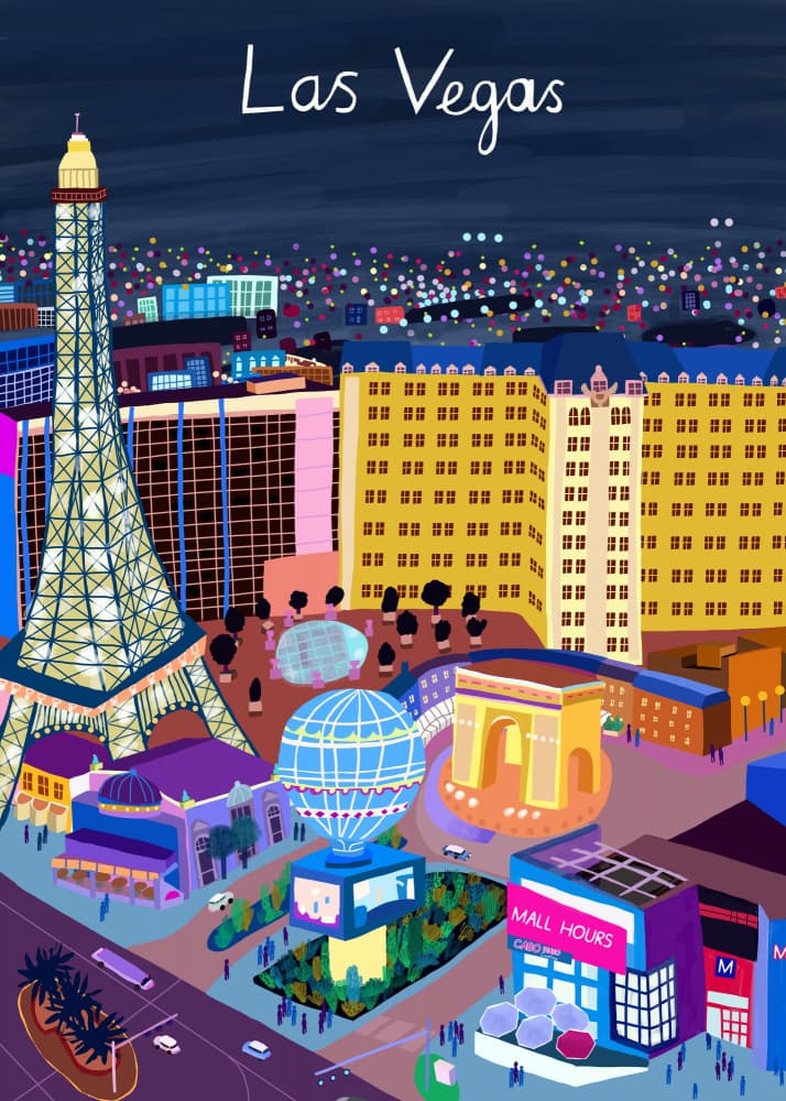 Las Vegas City Lights by Carla Daly — canvas wall art