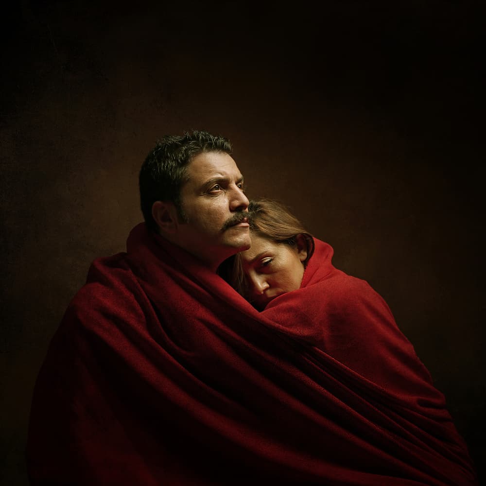 Intimate Red Embrace by Moein Hasheminasab — canvas wall art