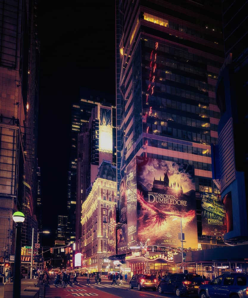 Vibrant City Night Lights by carmenvillar — canvas wall art