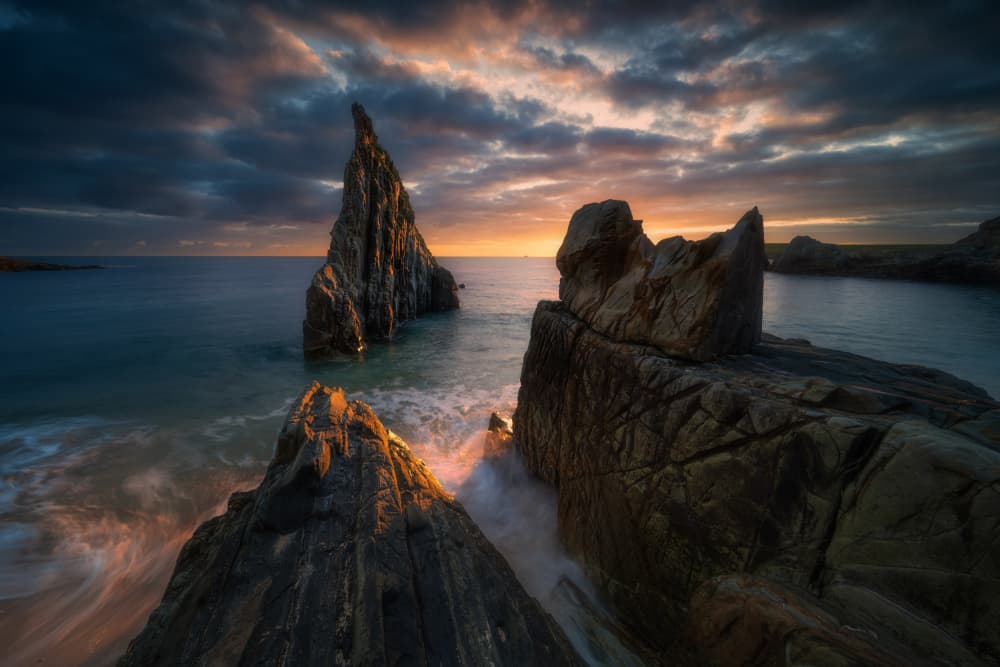 Dramatic Coastal Rocks Sunset by Adam Pachula — canvas wall art