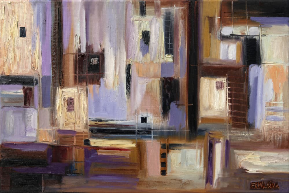 Abstract City Grid by Ekaterina Ermilkina — canvas wall art