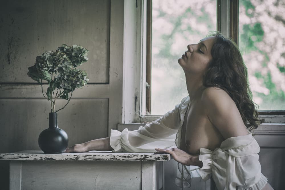Pensive Woman Natural Light by Ruth Franke — canvas wall art