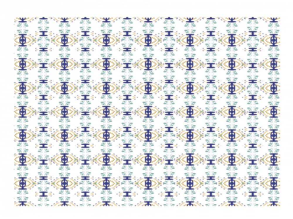 Blue Gold Geometric Pattern by Breanna Megan Studio — canvas wall art