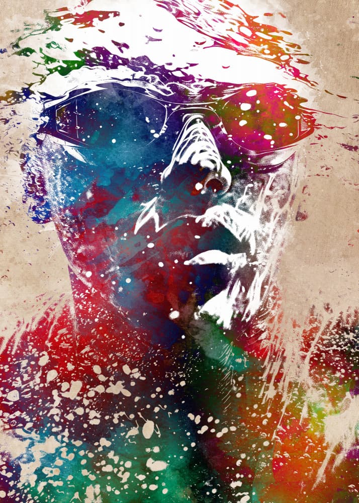 Colorful Splash Portrait by Justyna Jaszke — canvas wall art