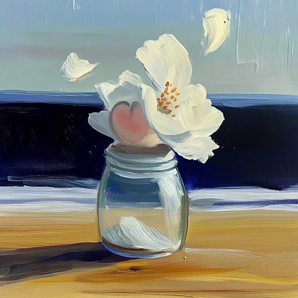 Coastal Flower In Jar by Avanesova Elena — canvas wall art