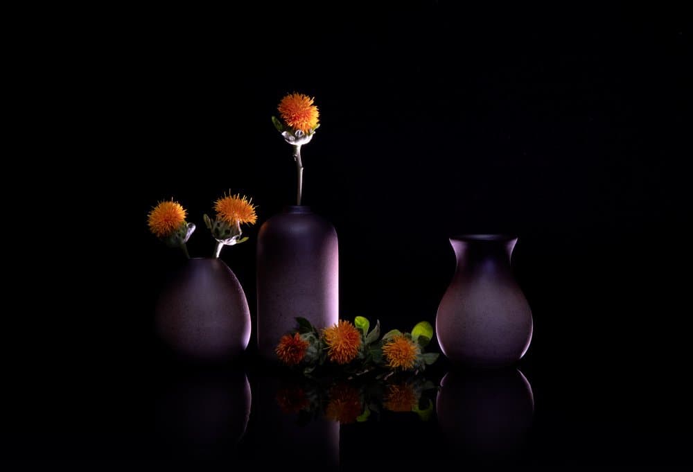 Orange Flowers Still Life by GaoSL — canvas wall art