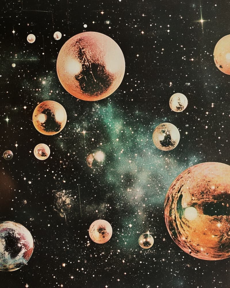 Drifting Cosmic Planets by Samantha Hearn — canvas wall art