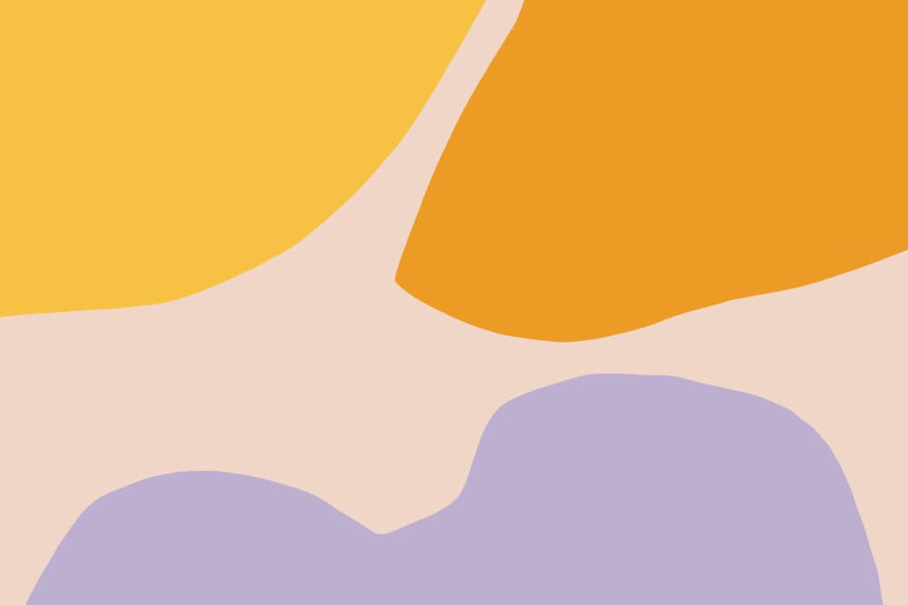 Soft Pastel Shapes in Yellow Orange and Purple by uplusmestudio — canvas wall art