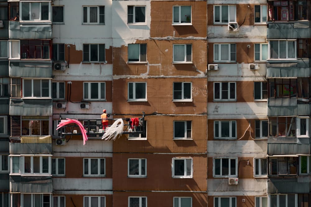 Urban Building Renovation by Vladislav Danilov — canvas wall art