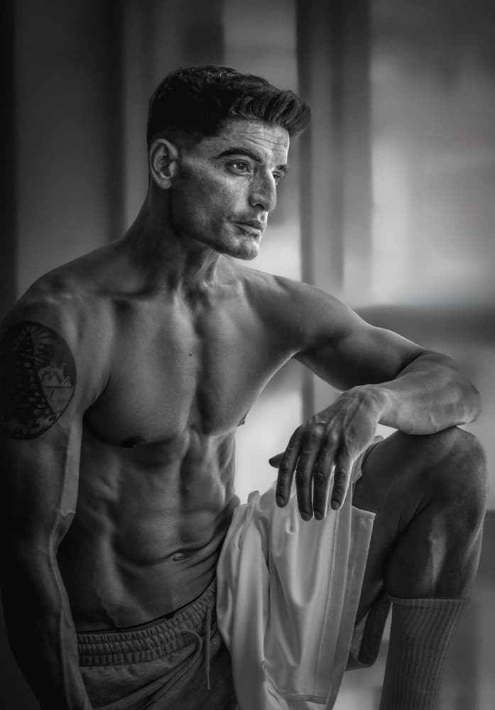 Muscular Man's Focus by Irene Wu — canvas wall art
