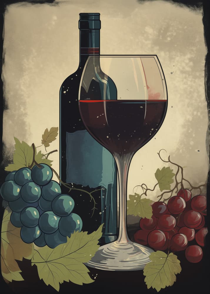 Rustic Wine and Grapes by Andreas Magnusson — canvas wall art