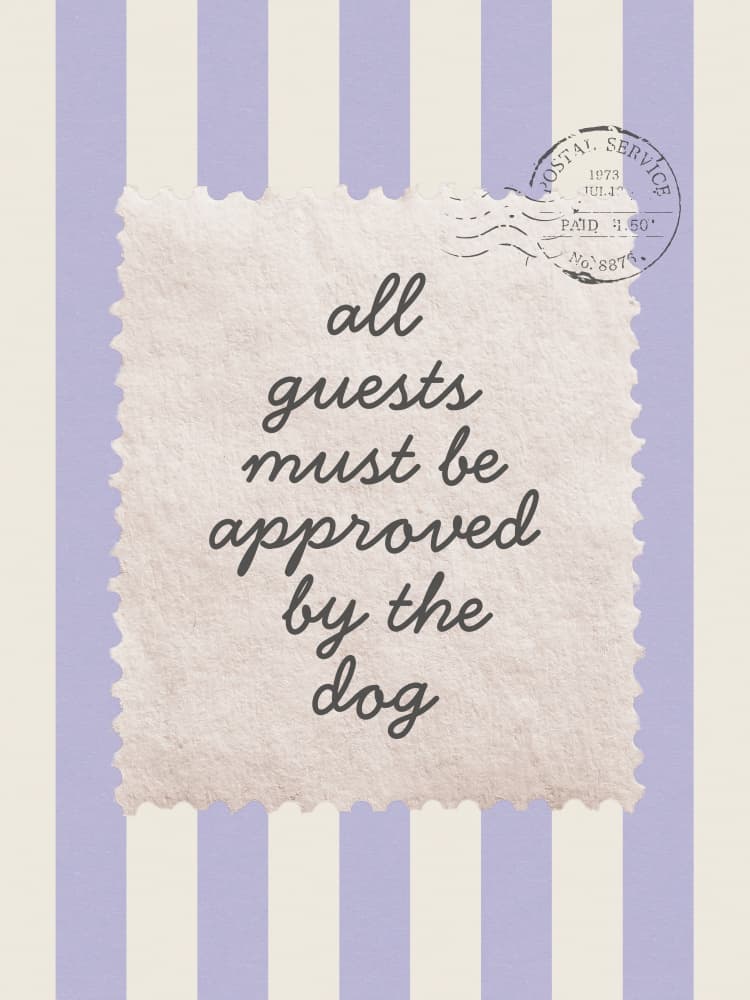 Funny Dog Guest Rules by Jolly and Dash — canvas wall art