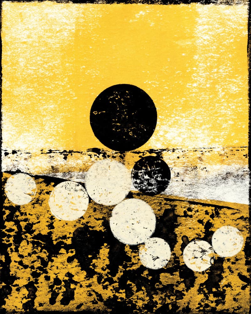 Black Sun Golden Circles by Petr Strnad — canvas wall art