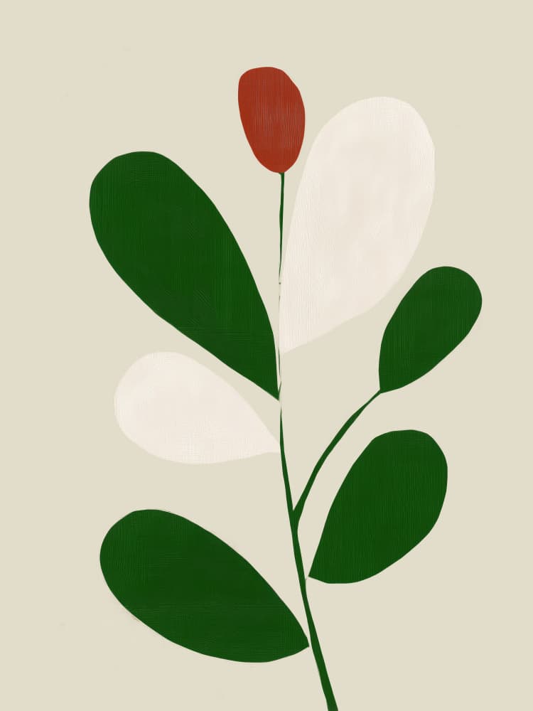 Minimalist Botanical Branch by City Art — canvas wall art