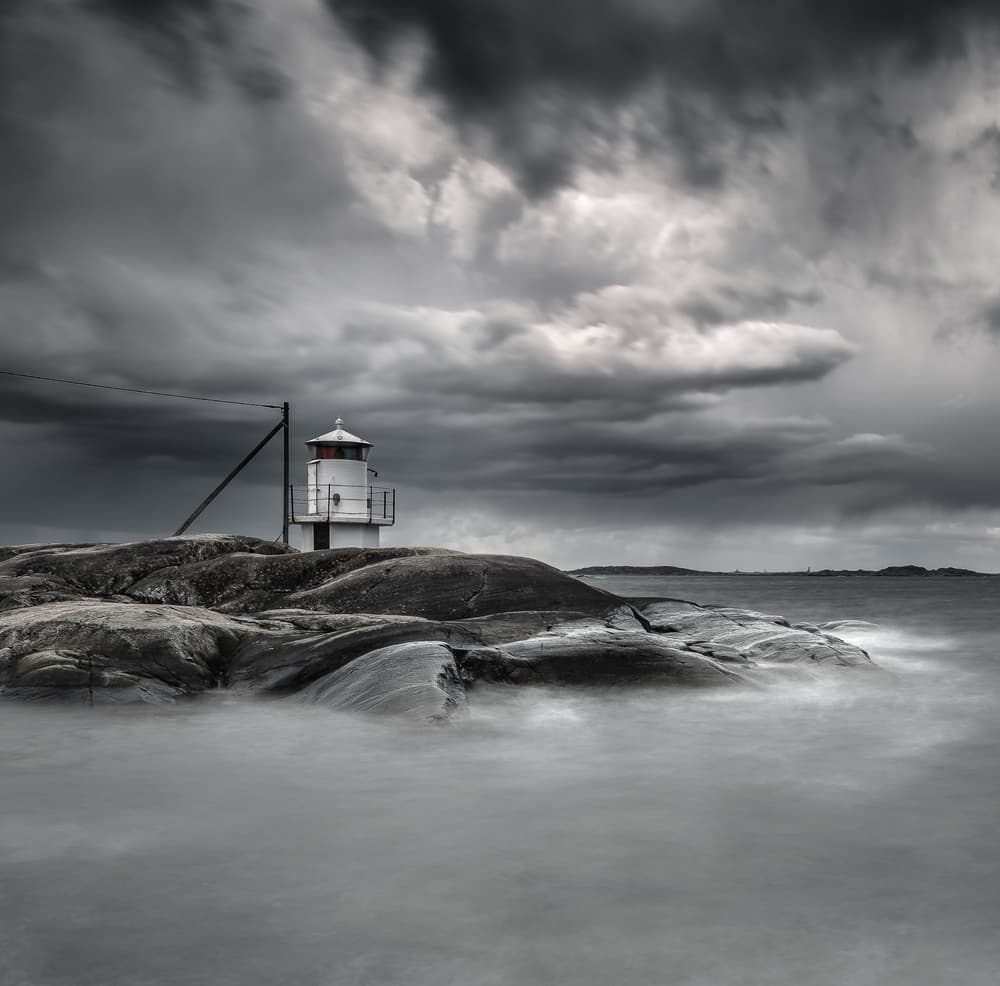 Moody Coastal Lighthouse by Claes Thorberntsson — canvas wall art