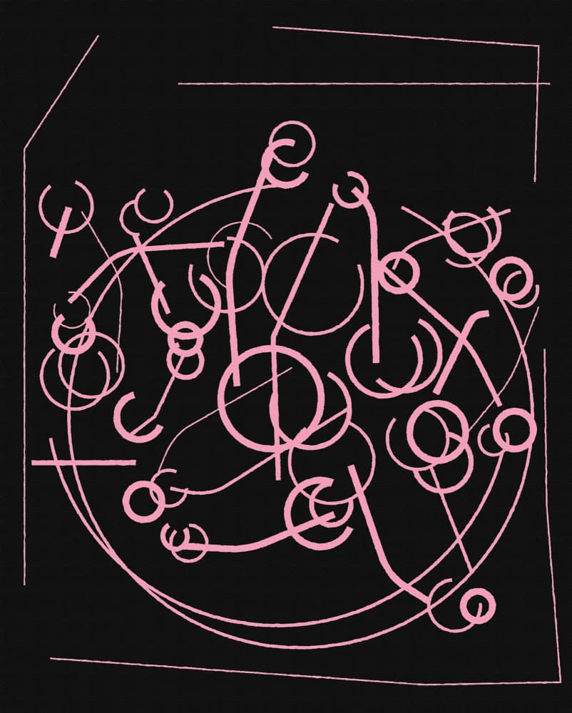 Pink Geometric Abstraction by Rafa Mateo — canvas wall art
