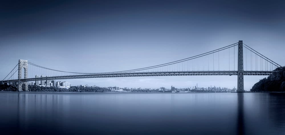 Blue Bridge Serenity by menghuailin — canvas wall art