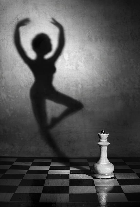 Shadow Dance Chess Queen by Victoria  Glinka — canvas wall art