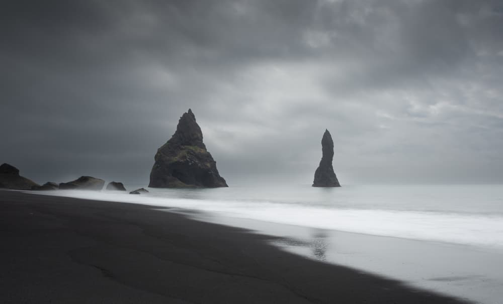 Mystical Black Beach Rocks by Andrea Auf dem Brinke — canvas wall art