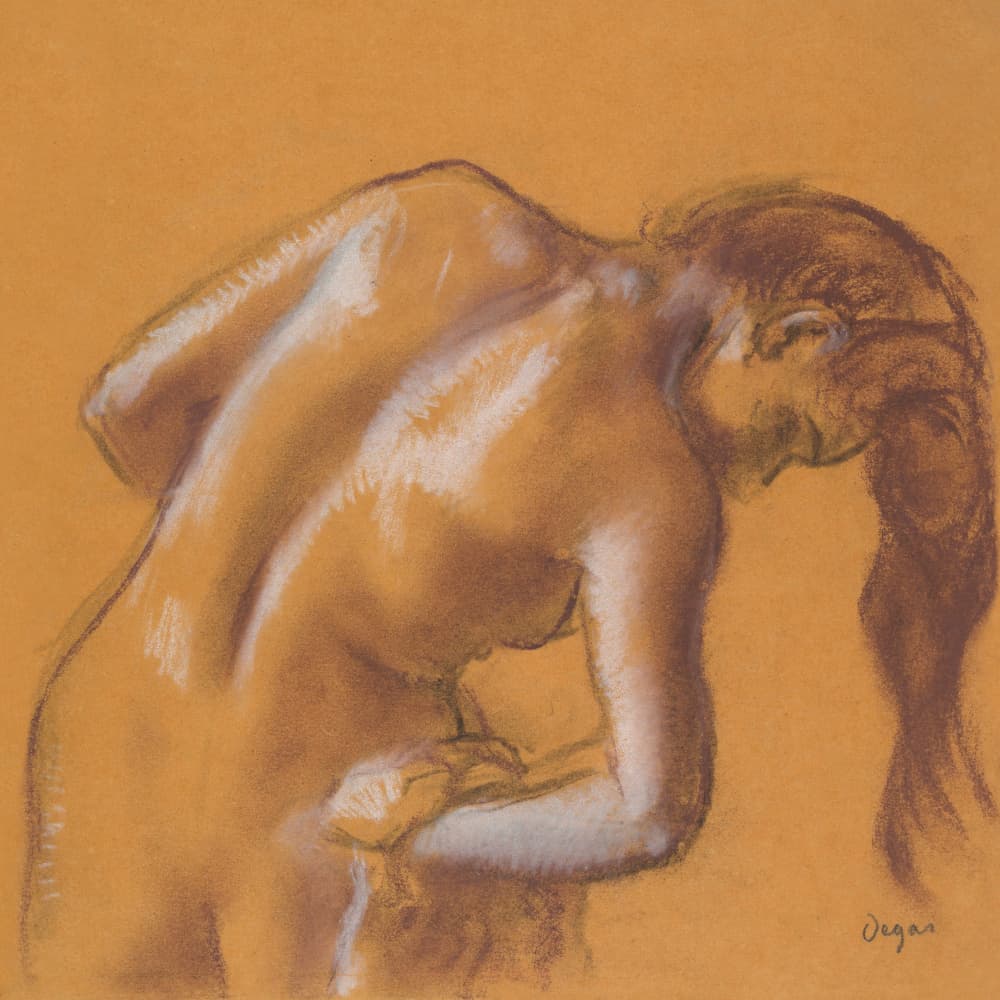 Bather Drying Herself by Edgar Degas — canvas wall art