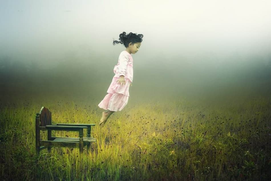 Floating Girl Dream by Pink Sword — canvas wall art