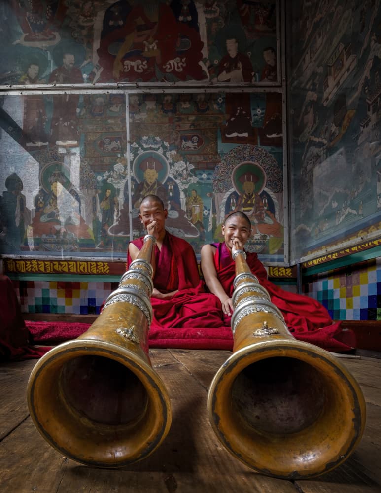 Joyful Monks With Horns by Raimondo Restelli — canvas wall art
