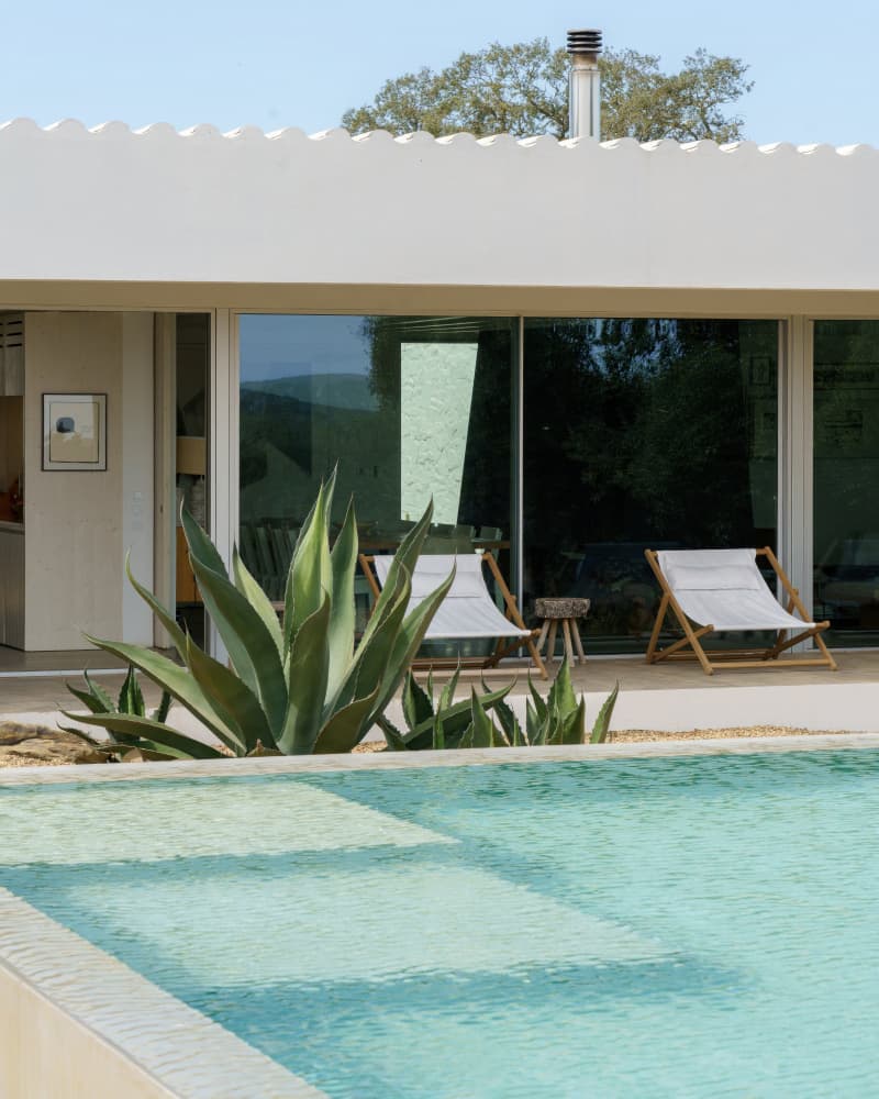 Modern Poolside Retreat by Minorstep — canvas wall art