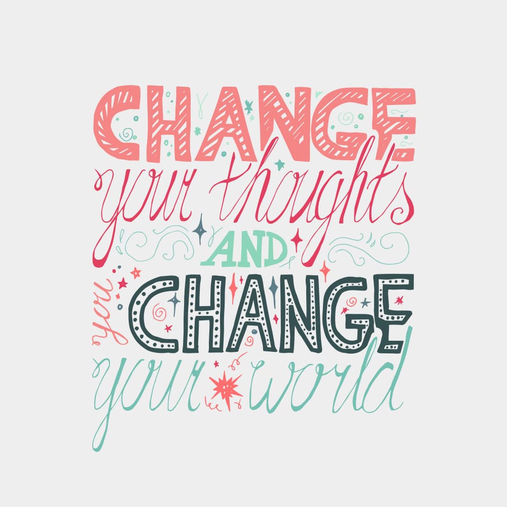 Change Your Thoughts Change World by Marika Barsrsind — canvas wall art