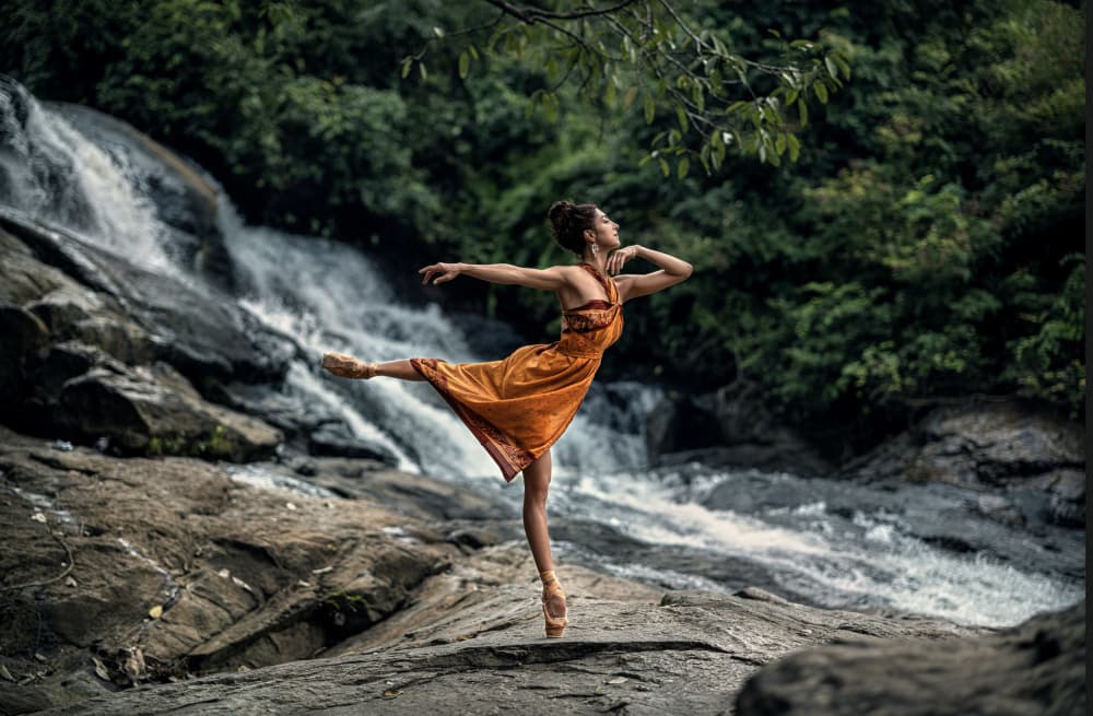 Graceful Ballerina Waterfall by Waldemar Szmidt — canvas wall art