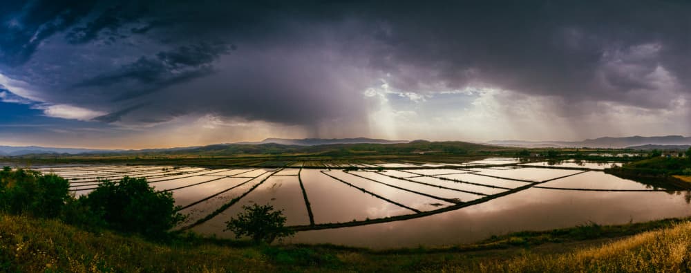 Storm Over Rice Paddies by M. Emre Erol — canvas wall art