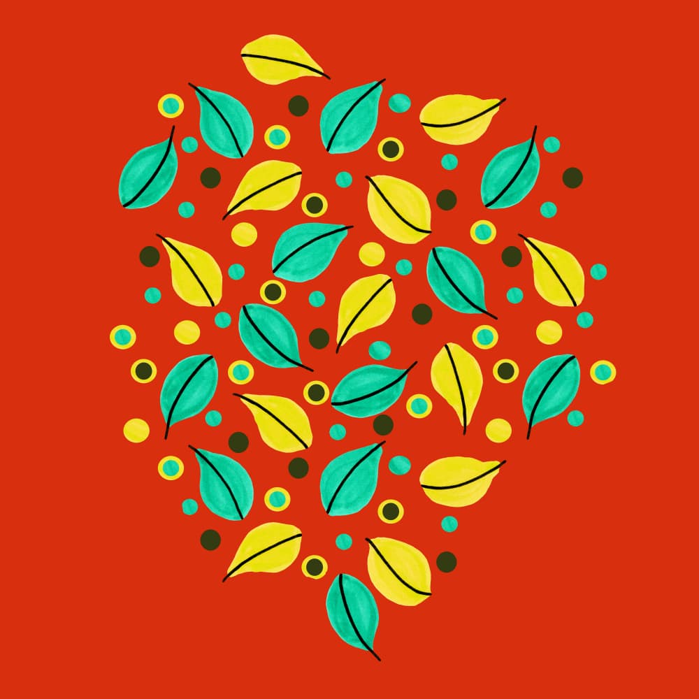 Vibrant Scattered Leaves by Michele Channell — canvas wall art