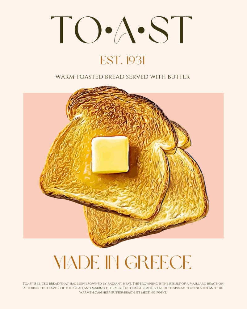 Warm Buttered Toast by Nazma Khokhar — canvas wall art