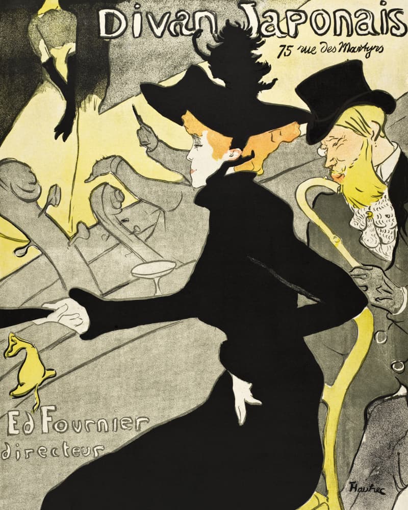 Divan Japonais (ca. 1892–1893) by TOULOUSE LAUTREC — canvas wall art