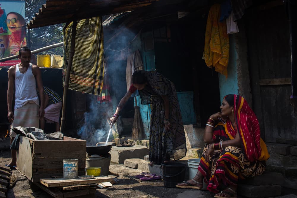 Outdoor Village Cooking by Dipankar Paul — canvas wall art