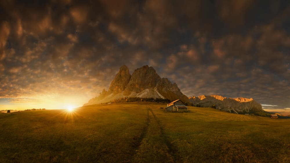 Sunset Over Mountain Meadow by Tomasz Rojek — canvas wall art