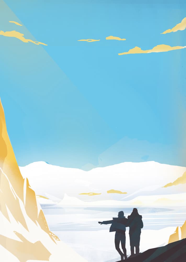 Winter Mountain Adventure by Annelien Smet — canvas wall art