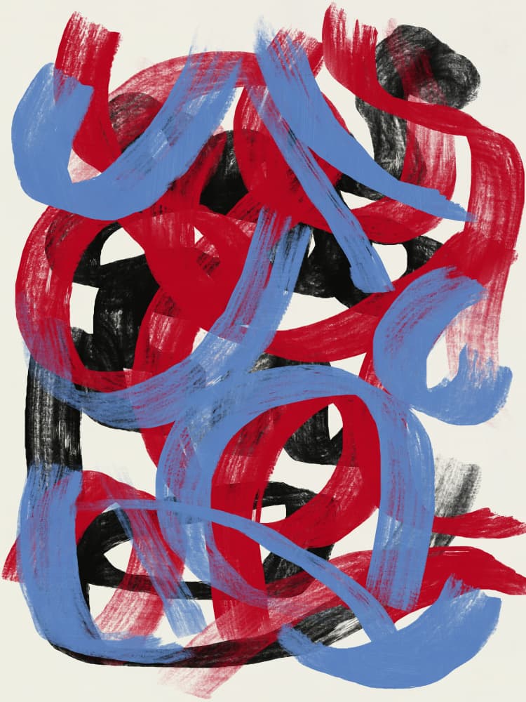 Vibrant Abstract Strokes by Little Dean — canvas wall art