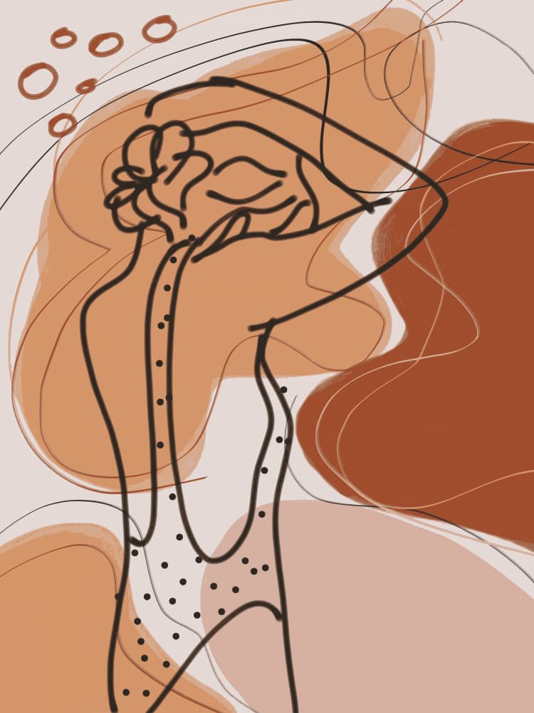 Relaxed Swim Line Art by Little Dean — canvas wall art