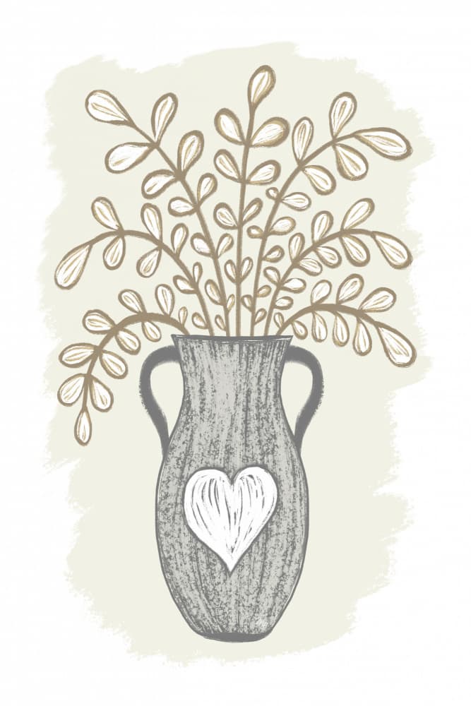 Rustic Heart Vase by Martina — canvas wall art