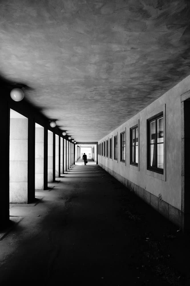 Dark Hallway Silhouette by Wille Roos — canvas wall art