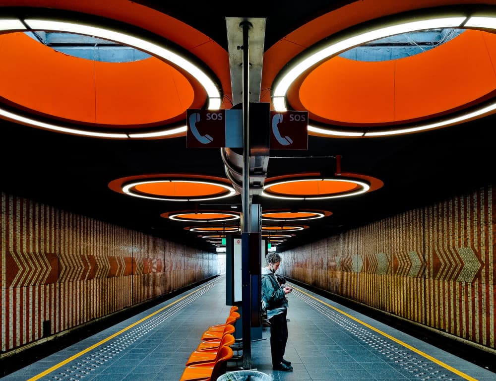 Striking Orange Metro by Stephane Navailles — canvas wall art
