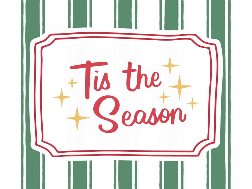 Tis The Season Stripes by Jolly and Dash — canvas wall art