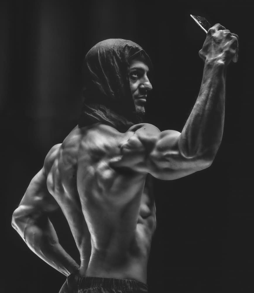 Muscular Man Selfie by Robert Girmencea — canvas wall art