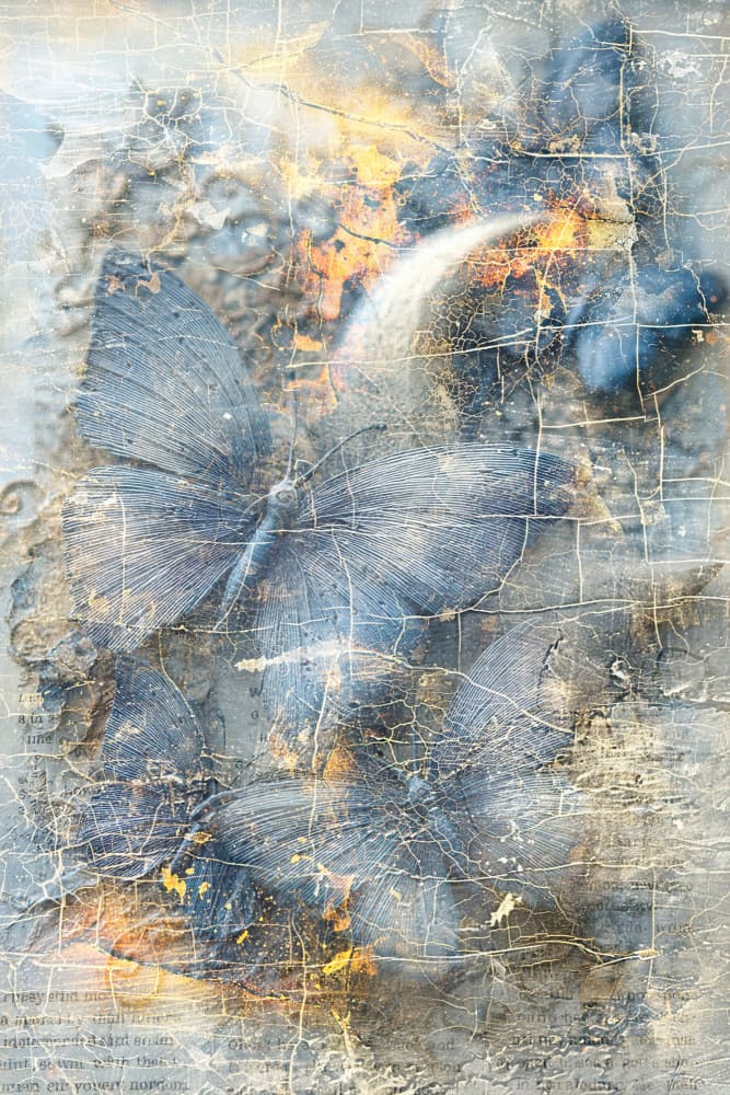 Ethereal Blue Butterflies by Rafal Kulik — canvas wall art