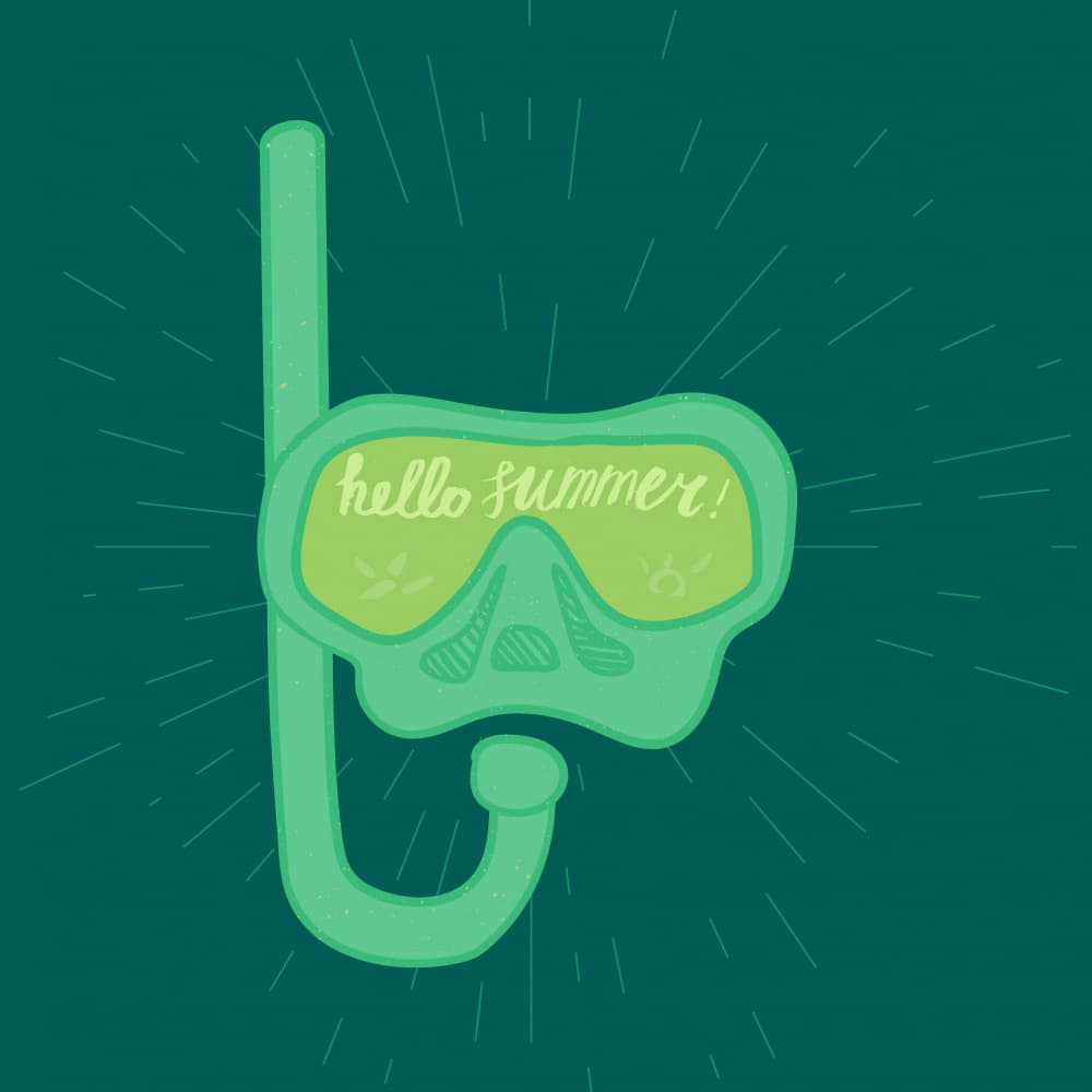 Hello Summer Snorkel by Marika Barsrsind — canvas wall art